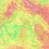 Mapa topográfico Haßberge, altitud, relieve