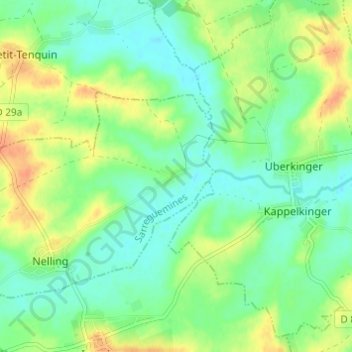 Mapa topográfico Petit Rohrbach, altitud, relieve