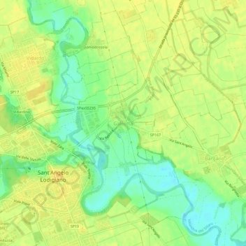 Mapa topográfico Galeotta, altitud, relieve