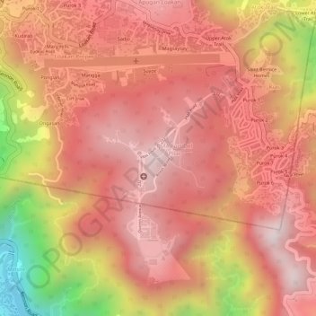 Mapa topográfico The Grove '55, altitud, relieve