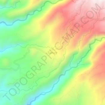Mapa topográfico Samay, altitud, relieve