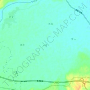 Mapa topográfico Mulong, altitud, relieve