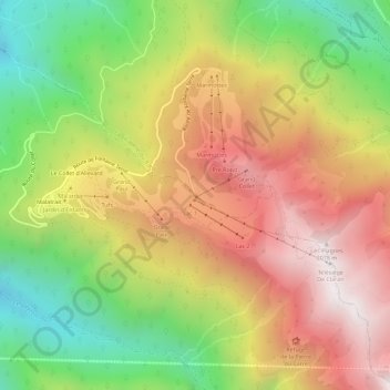 Mapa topográfico Super Collet, altitud, relieve