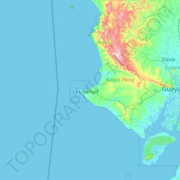 Mapa topográfico cerro los capaes, altitud, relieve