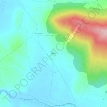Mapa topográfico Canos, altitud, relieve