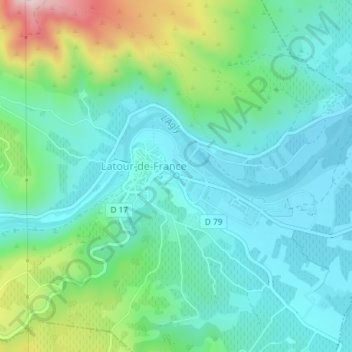 Mapa topográfico Robinet - Point d'eau, altitud, relieve