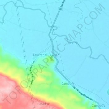 Mapa topográfico Switch, altitud, relieve