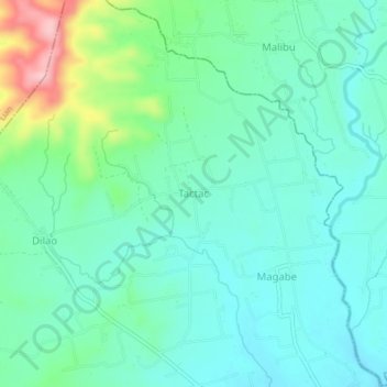Mapa topográfico Tactac, altitud, relieve