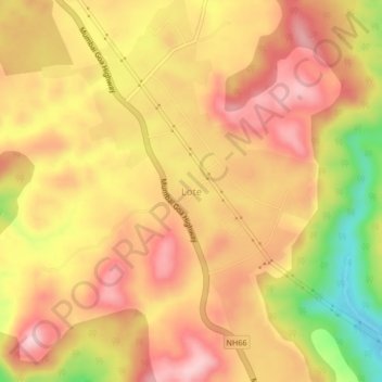Mapa topográfico Lote, altitud, relieve