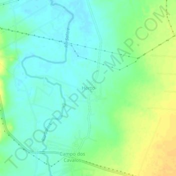 Mapa topográfico Horto, altitud, relieve