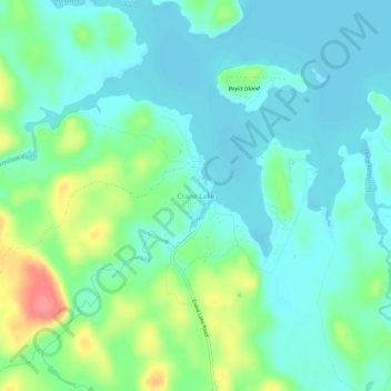 Mapa topográfico Crane Lake, altitud, relieve