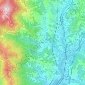 Mapa topográfico Geo, altitud, relieve