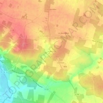 Mapa topográfico Le Petit Val, altitud, relieve