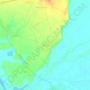 Mapa topográfico Wakura, altitud, relieve