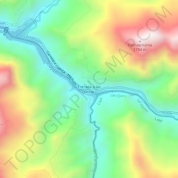 Mapa topográfico Entrada a las Juntas, altitud, relieve