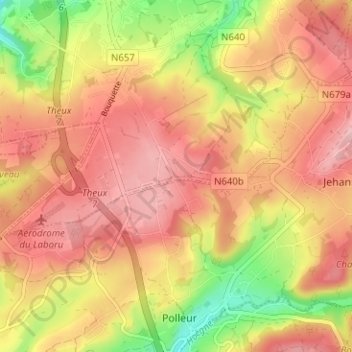 Mapa topográfico Transvaal, altitud, relieve