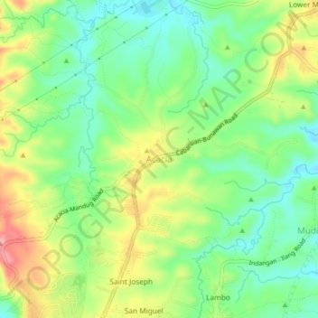 Mapa topográfico Acacia, altitud, relieve