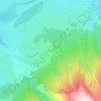 Mapa topográfico Eyne 2600, altitud, relieve