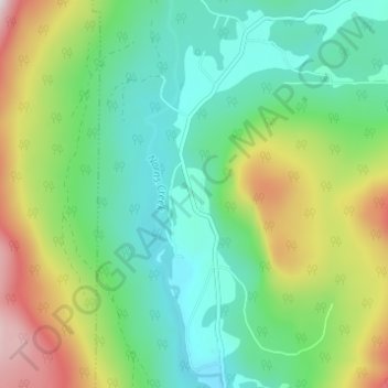 Mapa topográfico Pass Creek, altitud, relieve