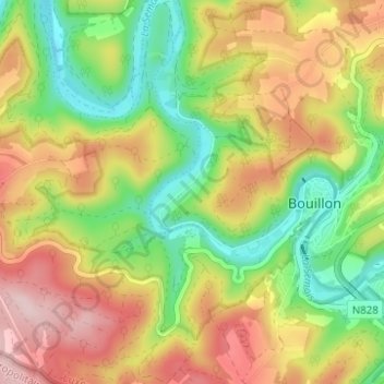 Mapa topográfico Cordemois, altitud, relieve