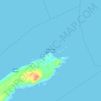 Mapa topográfico Spaniards Bay Point, altitud, relieve