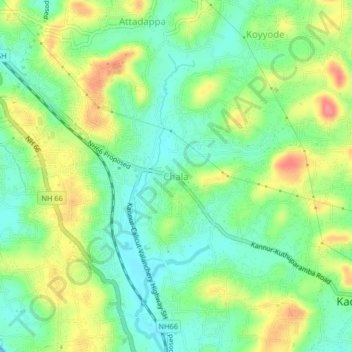 Mapa topográfico Chala, altitud, relieve