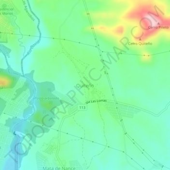 Mapa topográfico Quiteño, altitud, relieve