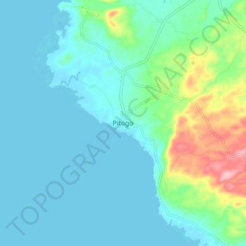 Mapa topográfico Pitogo, altitud, relieve