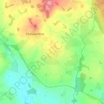 Mapa topográfico Soudley, altitud, relieve