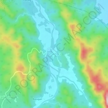 Mapa topográfico Himamara, altitud, relieve