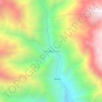 Mapa topográfico Colcapampa, altitud, relieve