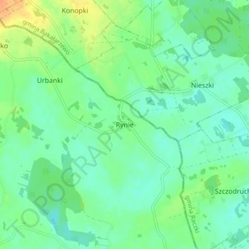 Mapa topográfico Ringen, altitud, relieve