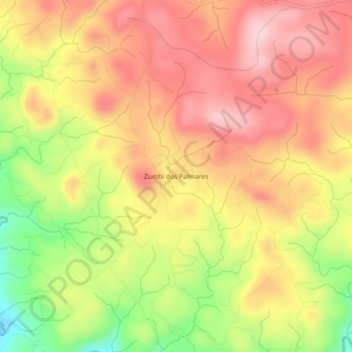 Mapa topográfico Zumbi dos Palmares, altitud, relieve