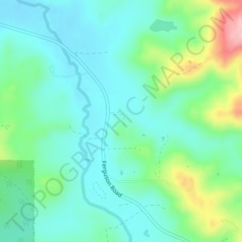 Mapa topográfico Ferguson Valley, altitud, relieve