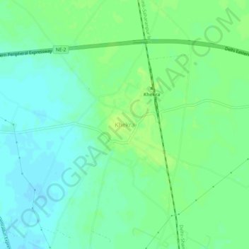 Mapa topográfico Khekra, altitud, relieve
