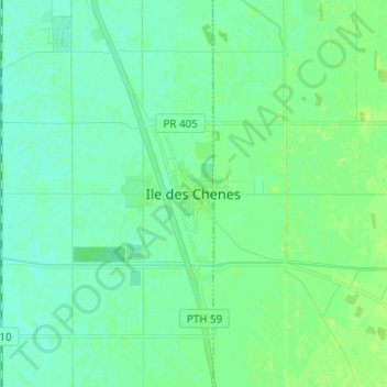 Mapa topográfico Ile des Chenes, altitud, relieve