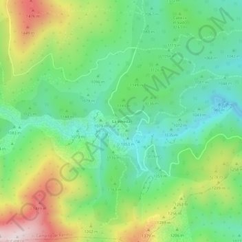 Mapa topográfico La Vereda, altitud, relieve