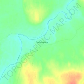 Mapa topográfico Трубоседъёль, altitud, relieve