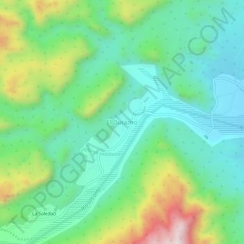 Mapa topográfico El Durazno, altitud, relieve
