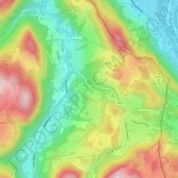 Mapa topográfico Unterstein, altitud, relieve