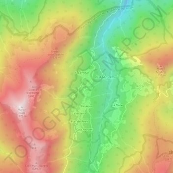 Mapa topográfico Tagliole, altitud, relieve