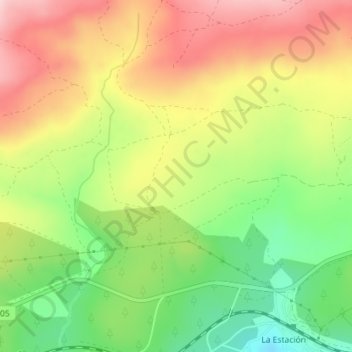 Mapa topográfico Robles Hermosos, altitud, relieve