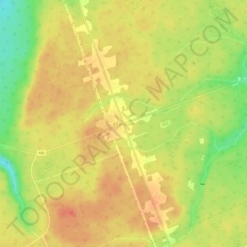 Mapa topográfico Allardville, altitud, relieve