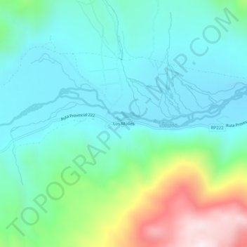 Mapa topográfico Los Molles, altitud, relieve