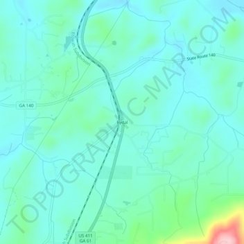 Mapa topográfico Rydal, altitud, relieve