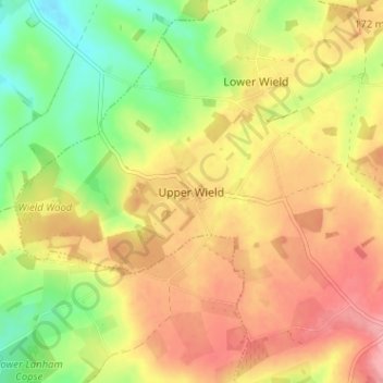 Mapa topográfico Upper Wield, altitud, relieve
