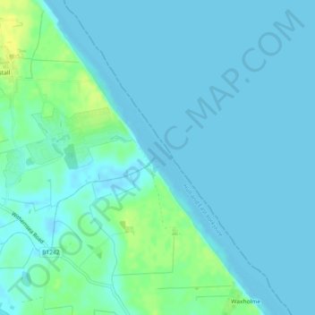 Mapa topográfico Sand le Mere, altitud, relieve