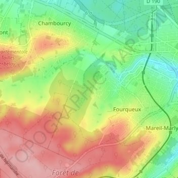 Mapa topográfico La Vente, altitud, relieve