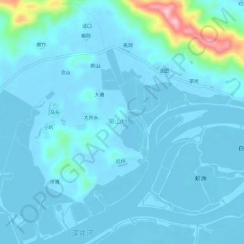 Mapa topográfico Dajiang, altitud, relieve
