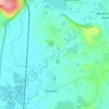 Mapa topográfico Urdimarsh, altitud, relieve
